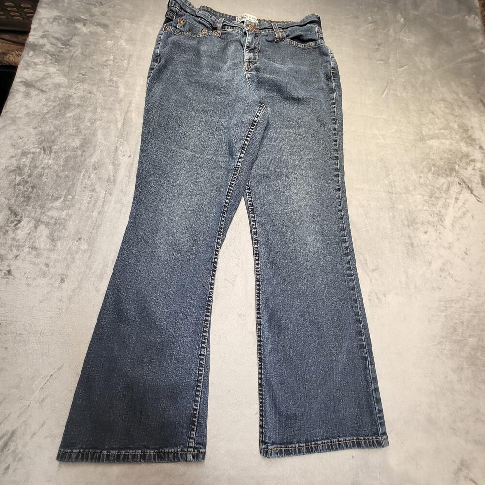 Signature Levi Strauss Jeans Womens 12 Short Blue Denim At Waist Bootcut Stretch